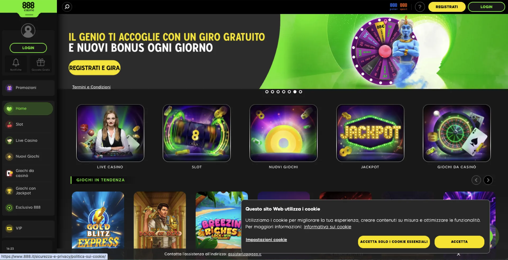 Homepage 888 Casino