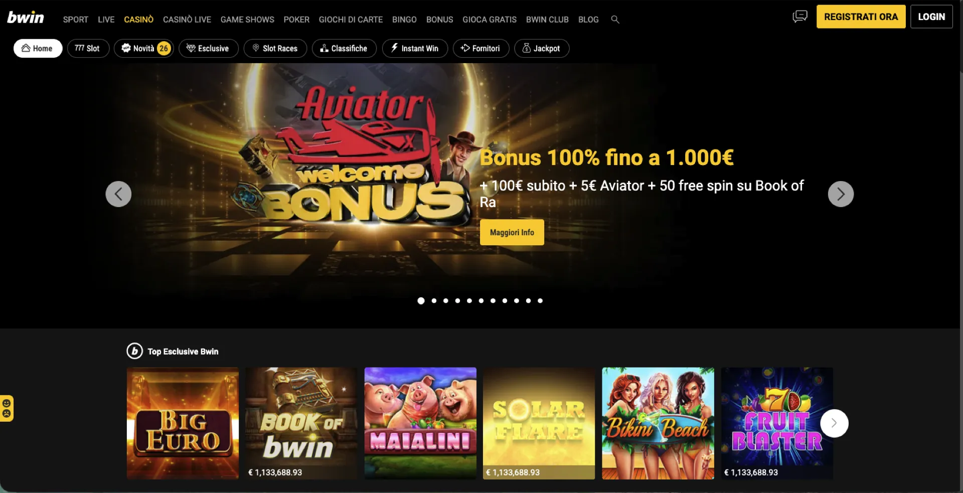 Homepage Bwin