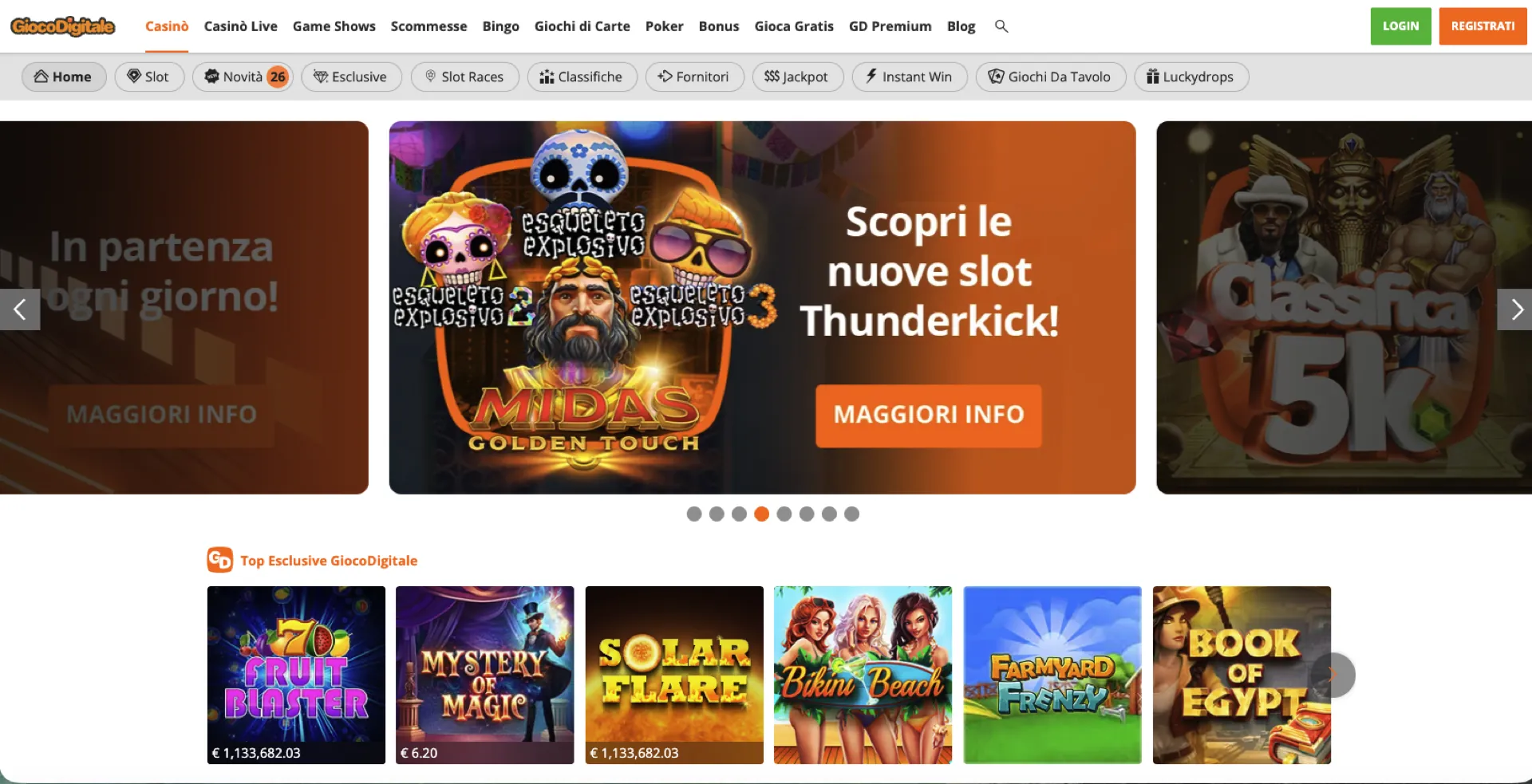 Homepage Gioco Digitale