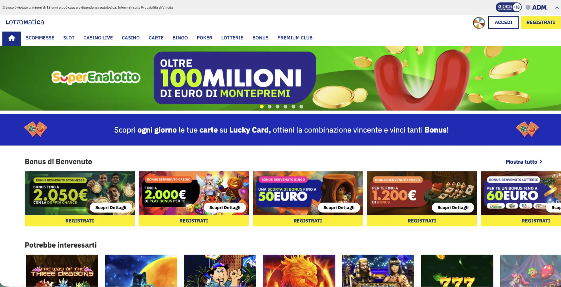 Homepage Lottomatica